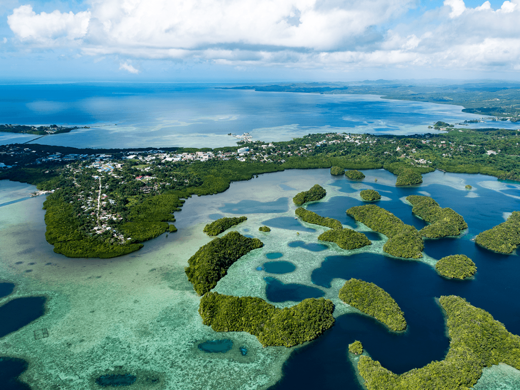 Palau islands Koror skyline