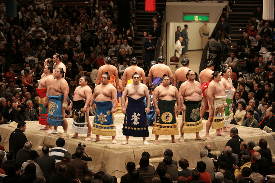 a group of sumo wrestlers