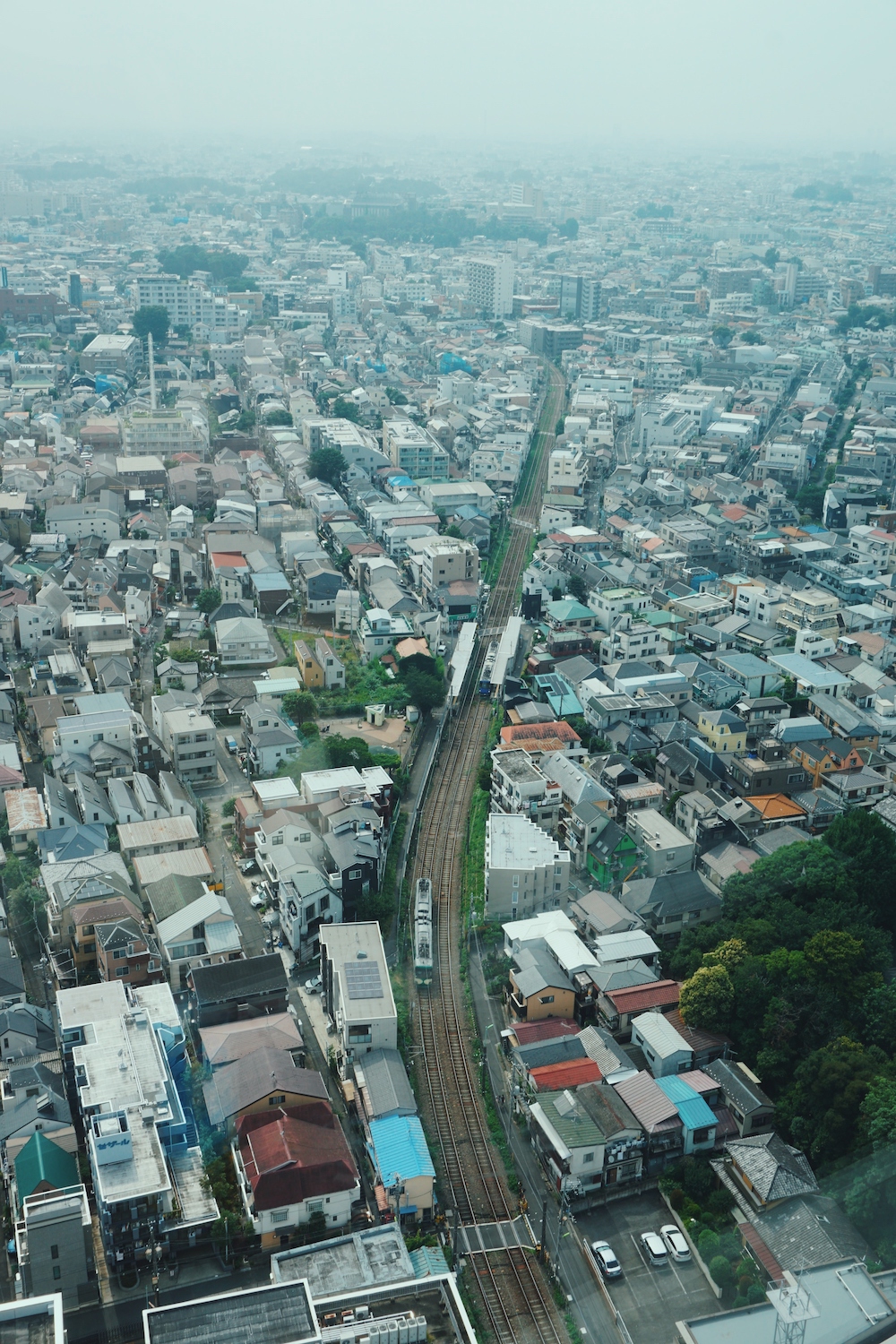 Setagaya tram line from carrot tower tokyo skyline