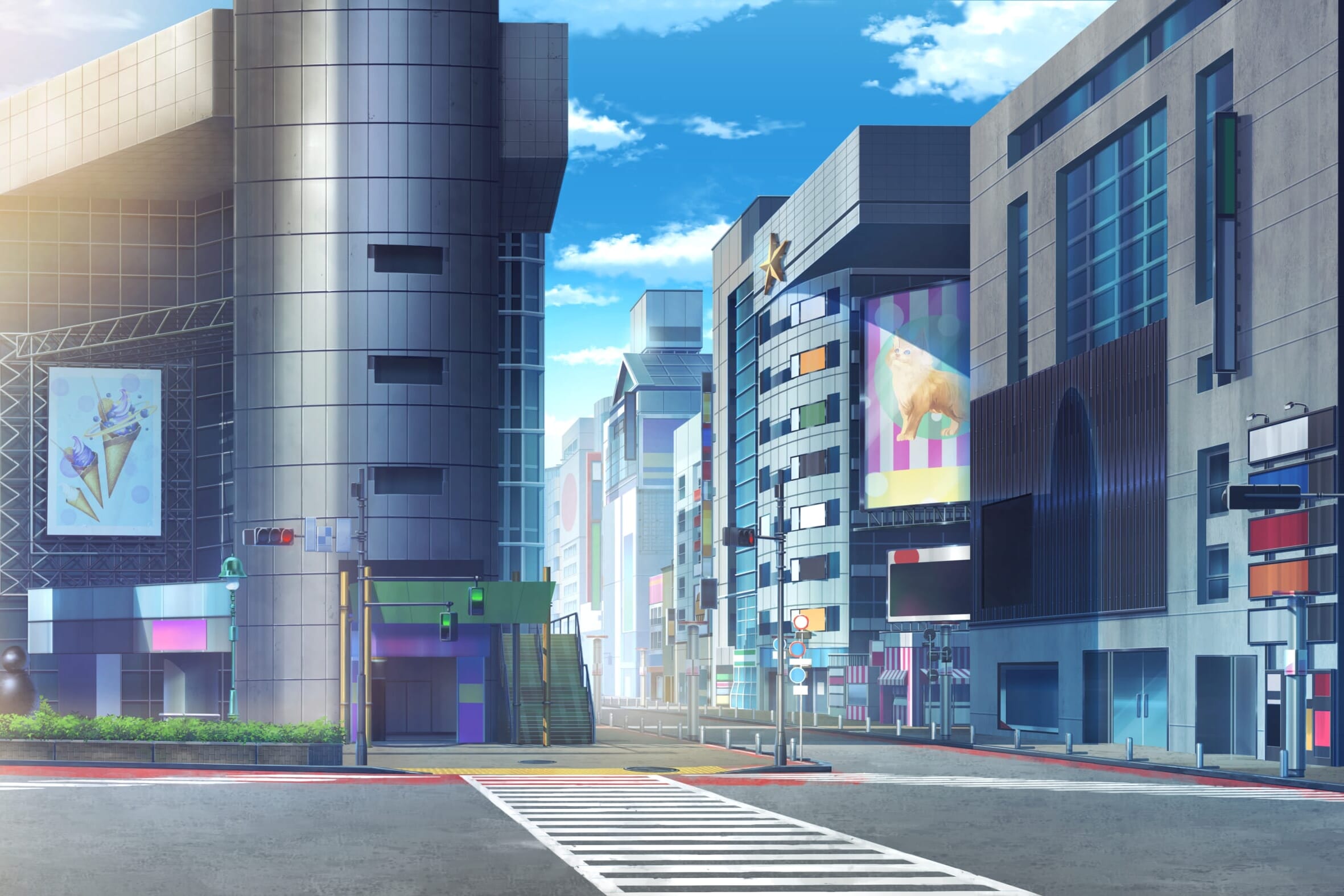 Wallpaper : street, anime girls, road, school uniform, infrastructure,  Chaos Head, Kusonoki Yua, public transport, pedestrian crossing 1600x1200 -  Irmineio - 226655 - HD Wallpapers - WallHere