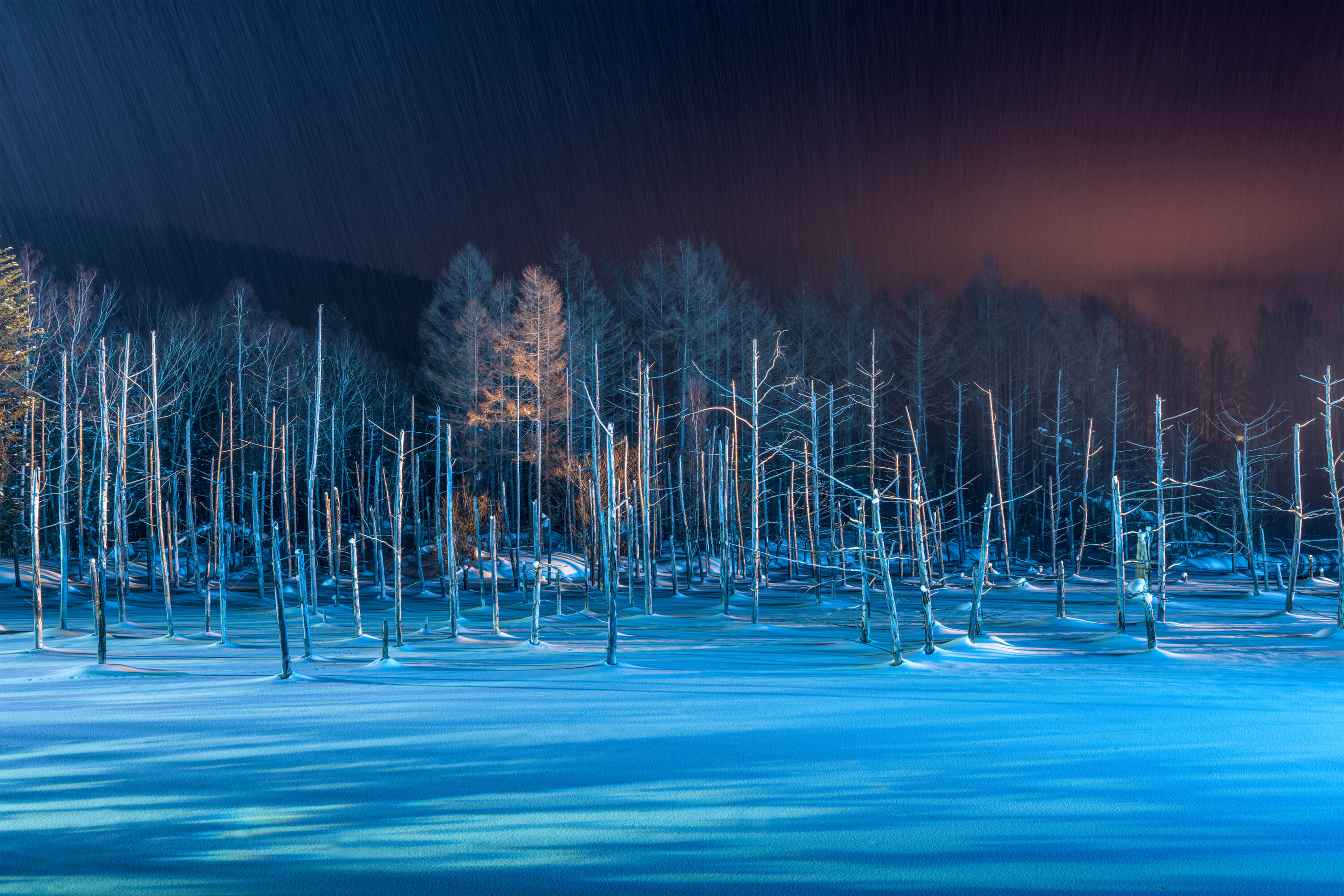 Shirogane Blue Pond things to do in japan in december